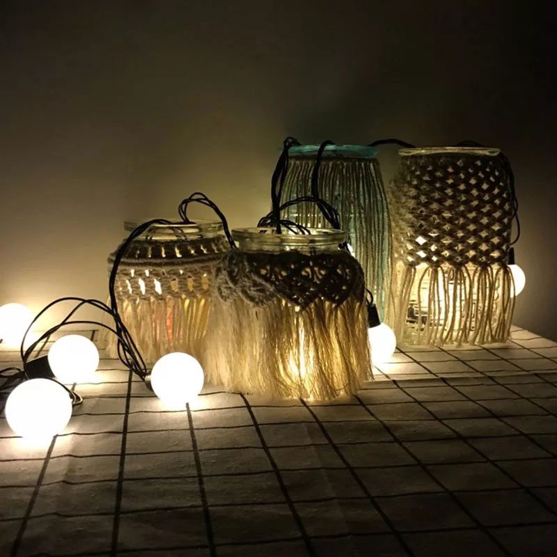Dây đèn Ping Pong trang trí Đèn led cắm điện 5m màu vàng ấm