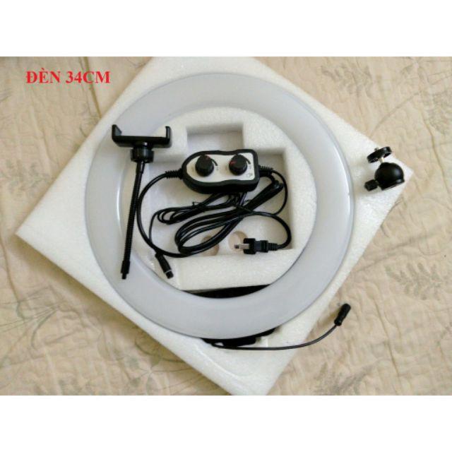 Đèn LiveStream 34cm .Hỗ trợ ánh sáng Chụp Ảnh, Make Up Trang Điểm. 3 Chế Độ Sáng