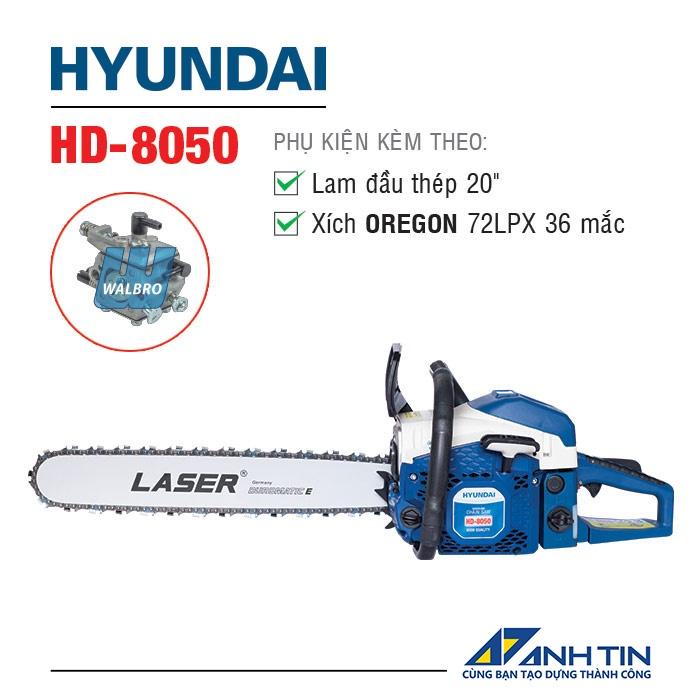 Máy cưa xích HYUNDAI HD-8050 | Công suất 3.0HP | Dung tích xy lanh 49.3cc