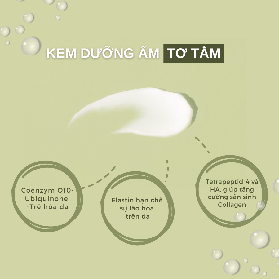 Kem Dưỡng Ẩm Dưỡng Ẩm Chuyên Sâu Với Coenzym Q10 Ngừa Lão Hoá Da Tơ Tằm Cỏ Mềm 50g