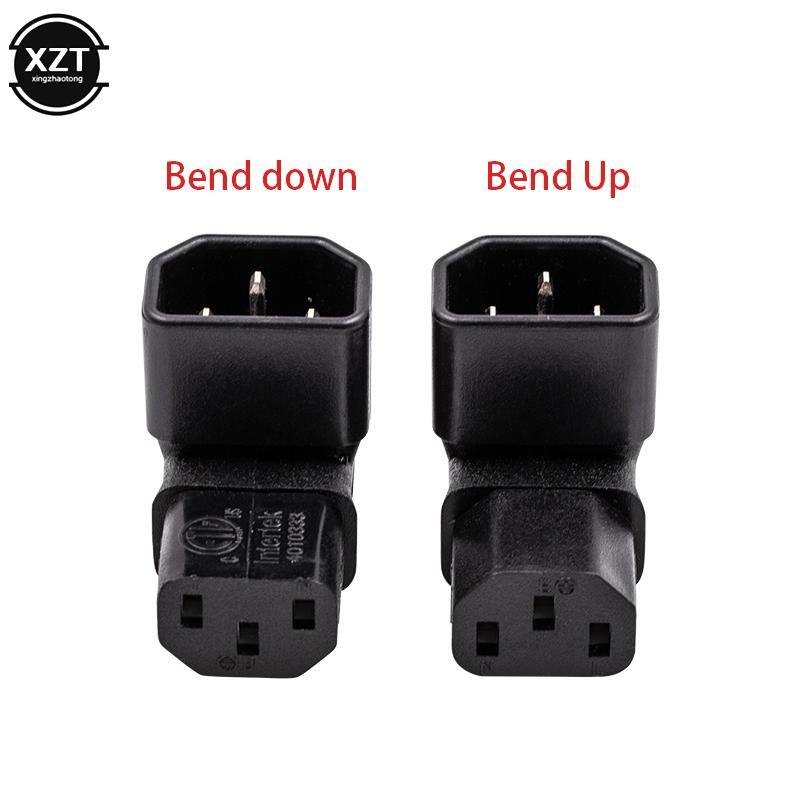 Đầu nối IEC 3Pin 3Pin giảm 90 góc IEC 320 C14 nam đến C13 Bộ chuyển đổi nguồn AC cho LCD LED Tường gắn trên
