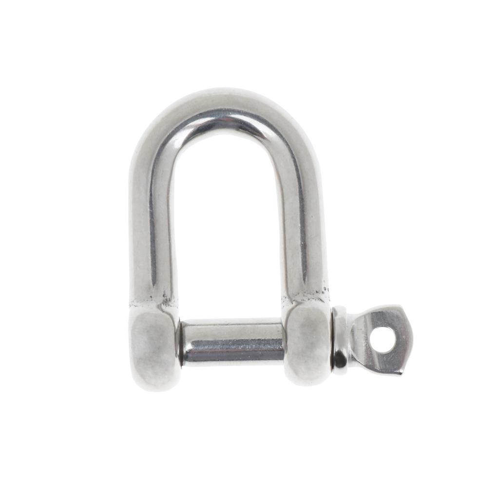 2x Stainless Steel D-Shackle Chain Shackle Rigging Fastener M8 &amp; M8