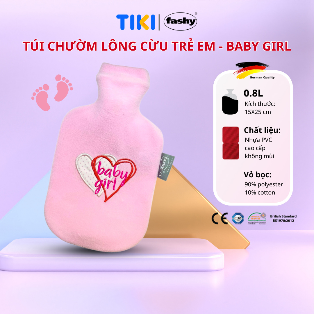 Túi chườm nóng lạnh Fashy Đức dòng bọc lông cừu dành cho trẻ em - Màu hồng