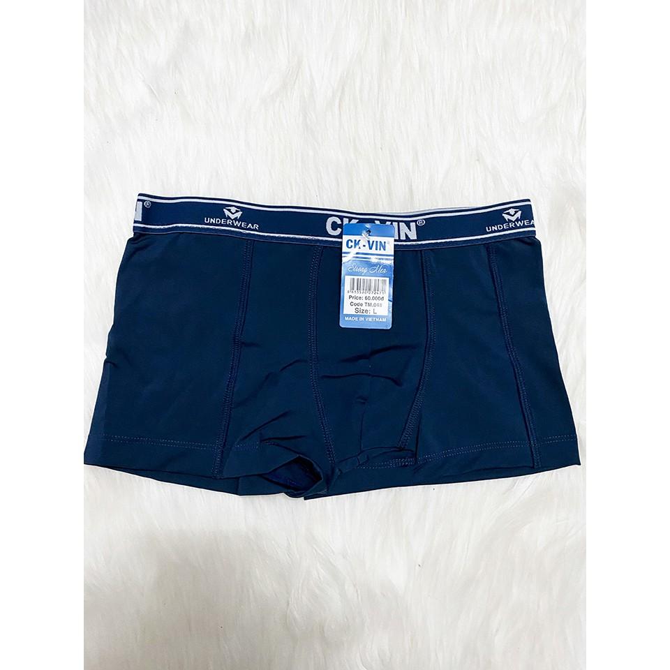 Quần lót-Quần sịp nam boxer cao cấp thun lạnh co dãn 4 chiều kiểu quần lót đùi nam lưng to nam tính lịch lãm