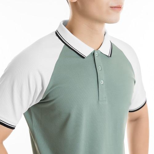 Áo polo nam ráp lăng phối bo sọc cotton cá sấu cổ bẻ tay ngắn PL07
