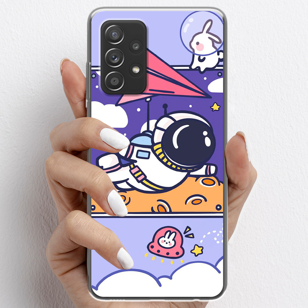 Ốp lưng cho Samsung Galaxy A32, Samsung Galaxy A33 5G nhựa TPU mẫu Phi hành gia tím