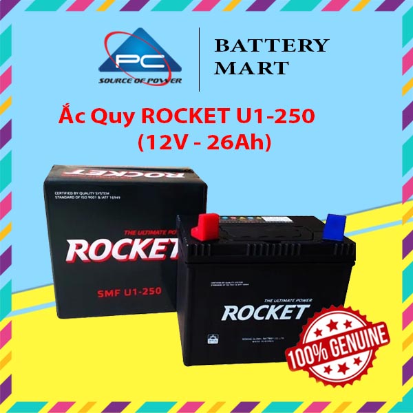 Bình Ắc Quy 12V - 26Ah, Ắc Quy ROCKET U1-250