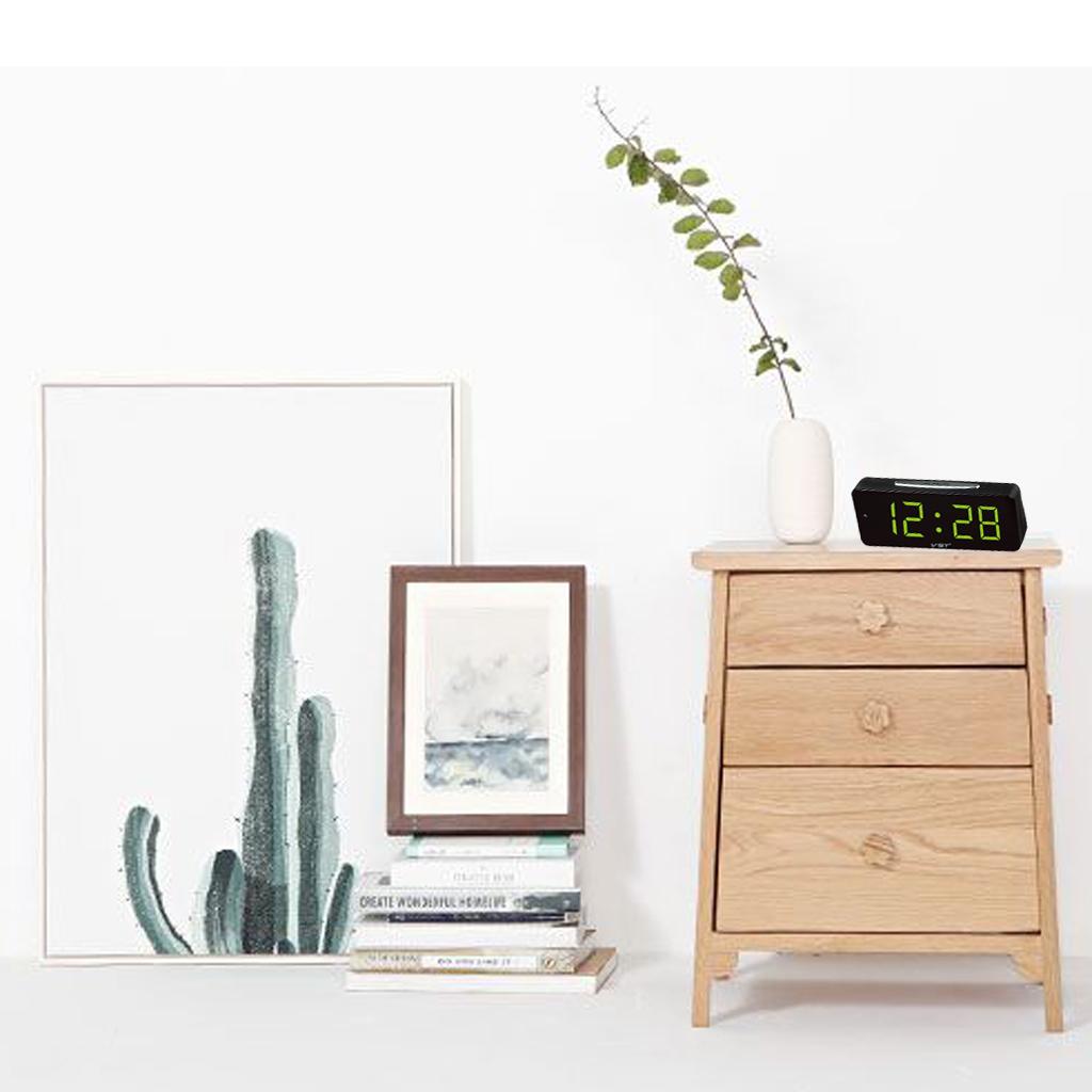 Large LED Display Electronic Desk Clock Digital Alarm Clock EU Plug