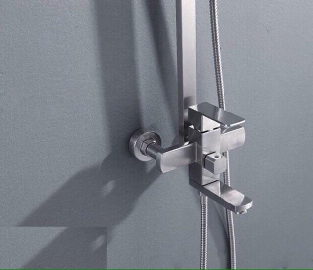 Bộ sen cây VUÔNG tắm nóng lạnh Inox 304 cao cấp