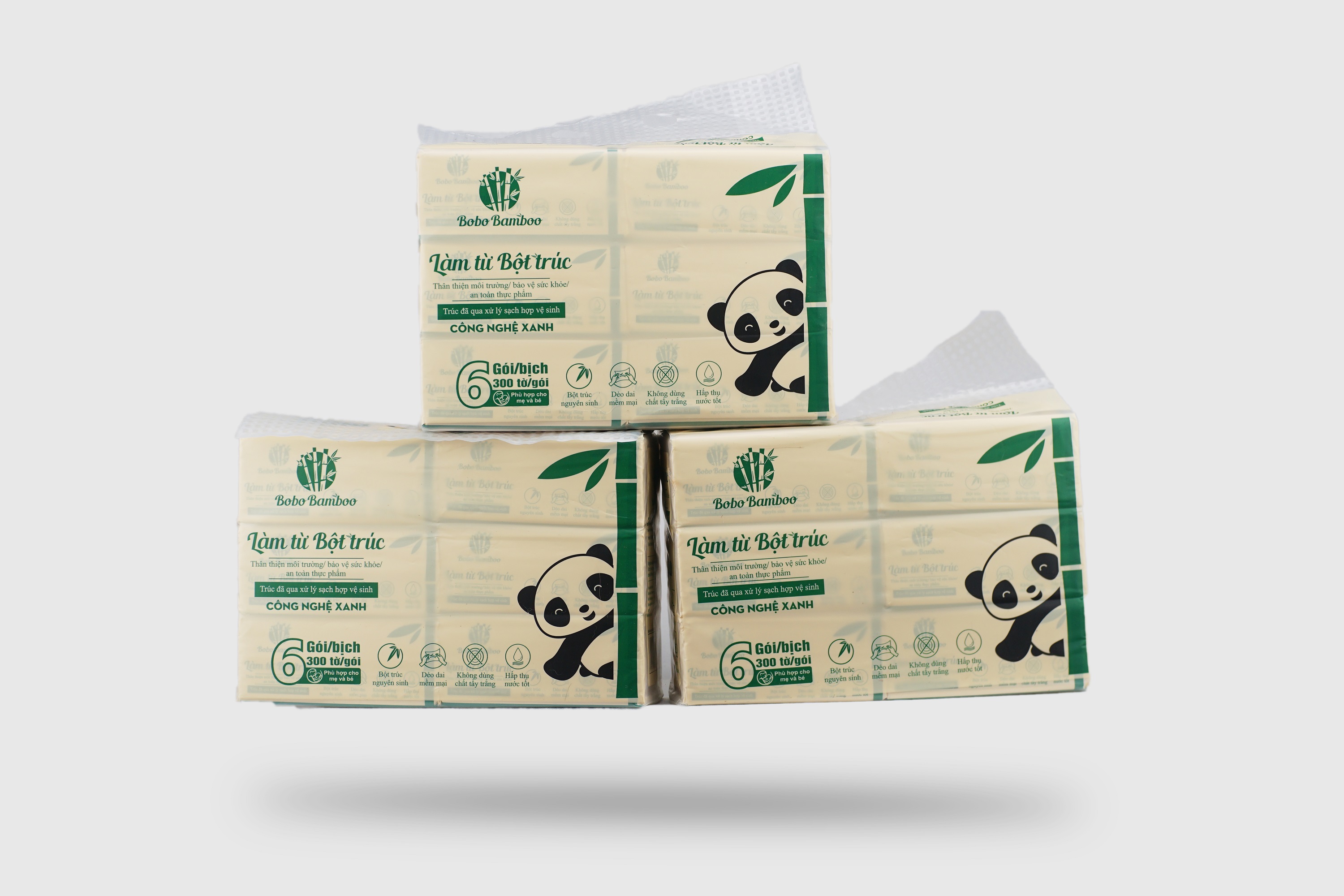 Khăn giấy rút gấu trúc BOBO BAMBOO cao cấp thùng 30 gói