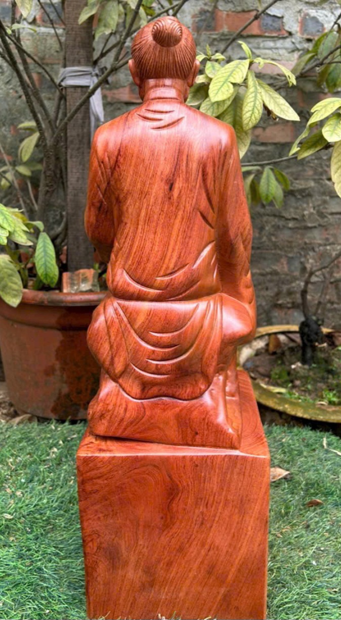 Tượng thầy chu văn an gỗ hương đá cao 50x20x17cm