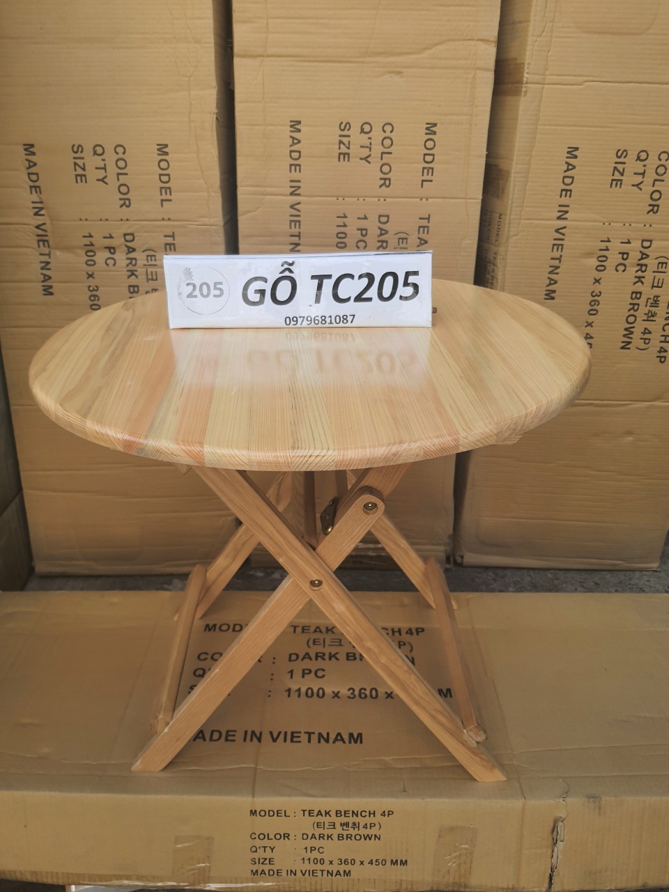 Bàn trà Cafe gấp gọn – Bàn trà thông minh - D TABLE NATURAL TC205