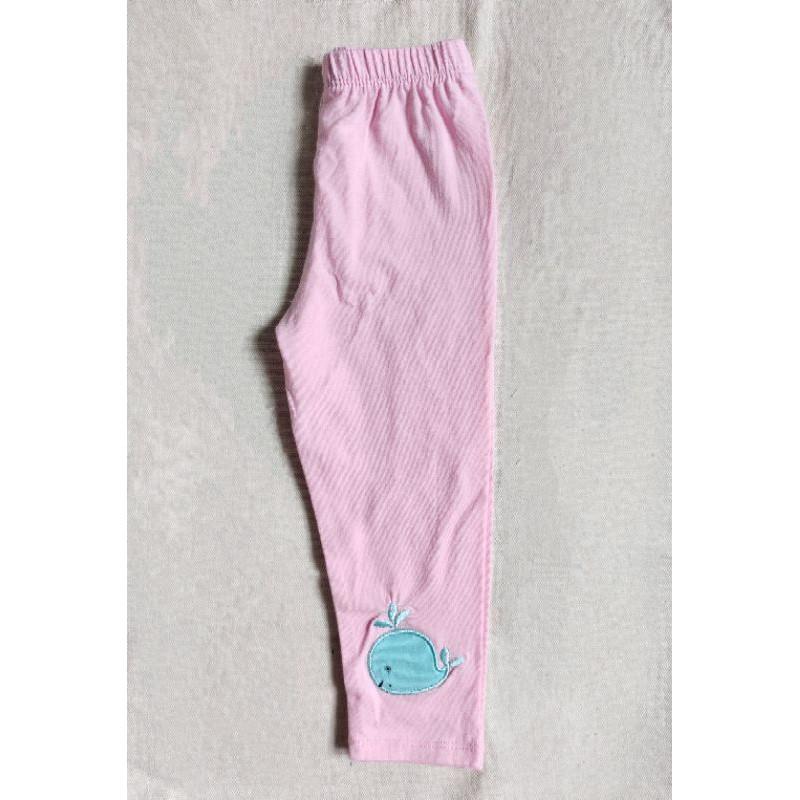 Quần legging bé gái - Trắng chú cáo xanh,1.dài 43cm