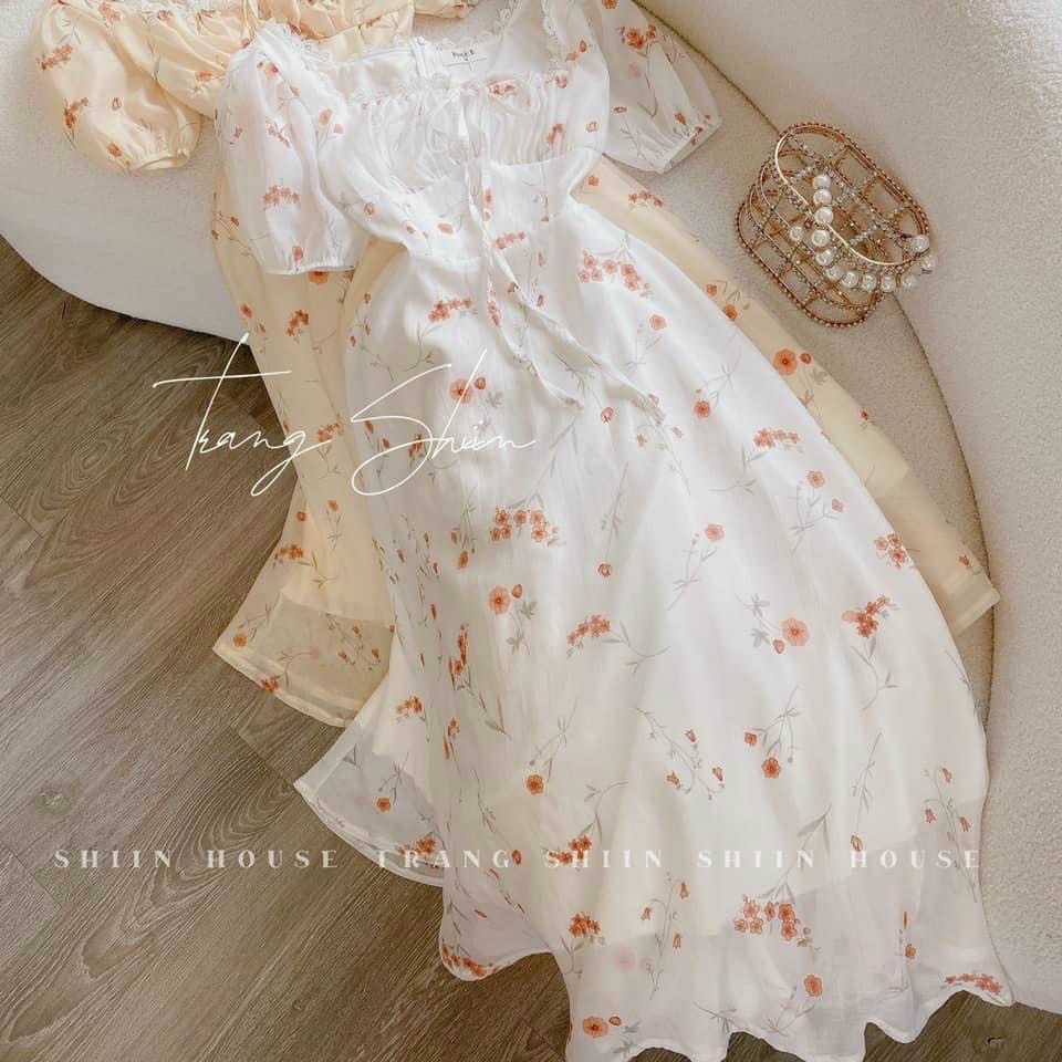ĐẦM VOAN HOA PHỐI REN 2 MÀU Y HÌNH