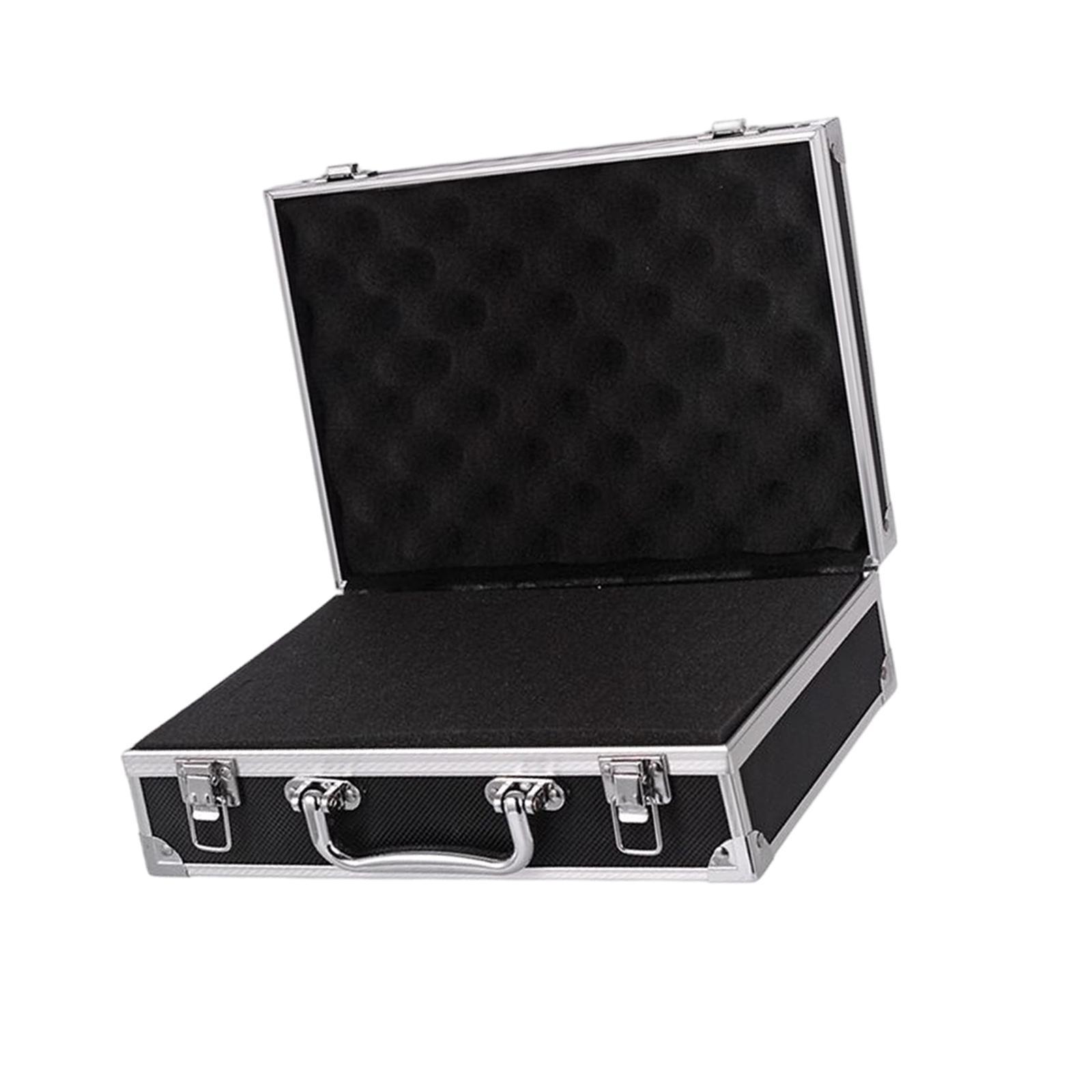 Aluminum Alloy Carrying Case Lightweight Waterproof Briefcase Multipurpose Black