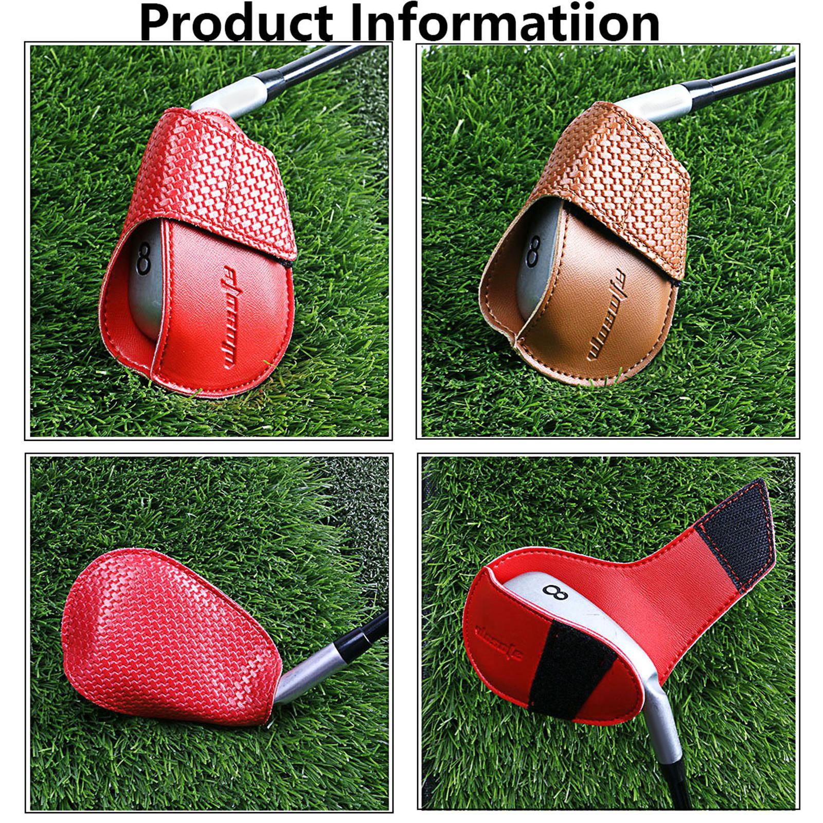 Golf Iron Head Covers Set Practical Protector PU Portable Durable Golf Head Covers for Golf Playing Travel Sportsman Outdoor Activities