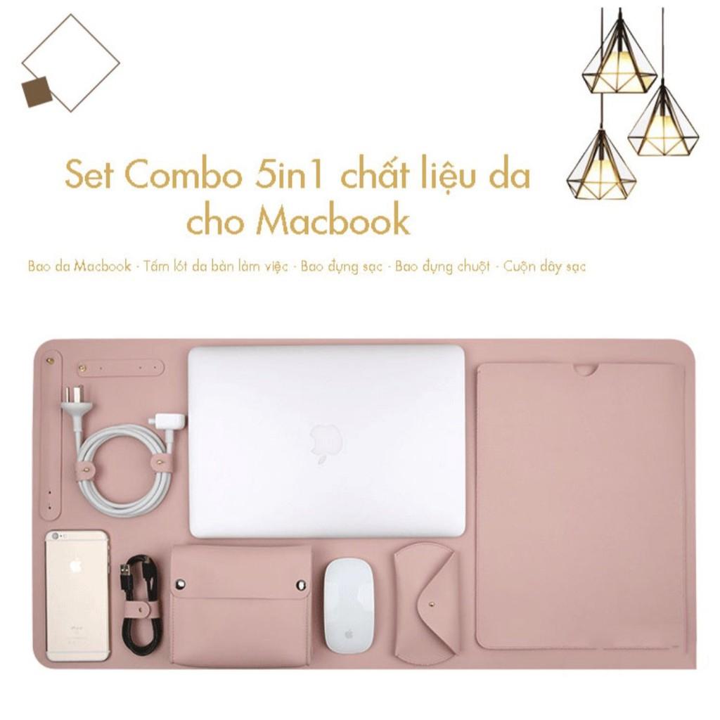 Set Combo 5in1 Macbook chất liệu da