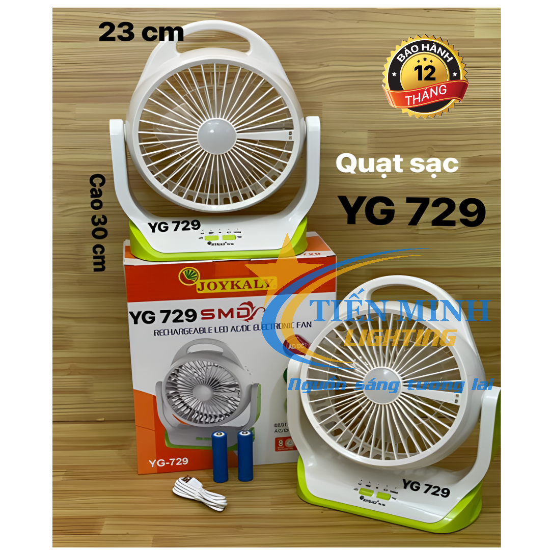 HÀNG CHẤT LƯỢNG TOP 1 - QUẠT SẠC JOYKALY YG-729 Có Đèn Led Siêu Sáng-Siêu Mát.Quạt Sạc Đa Năng Siêu Mát,Pin Trâu Hơn-Mát Lâu Hơn.