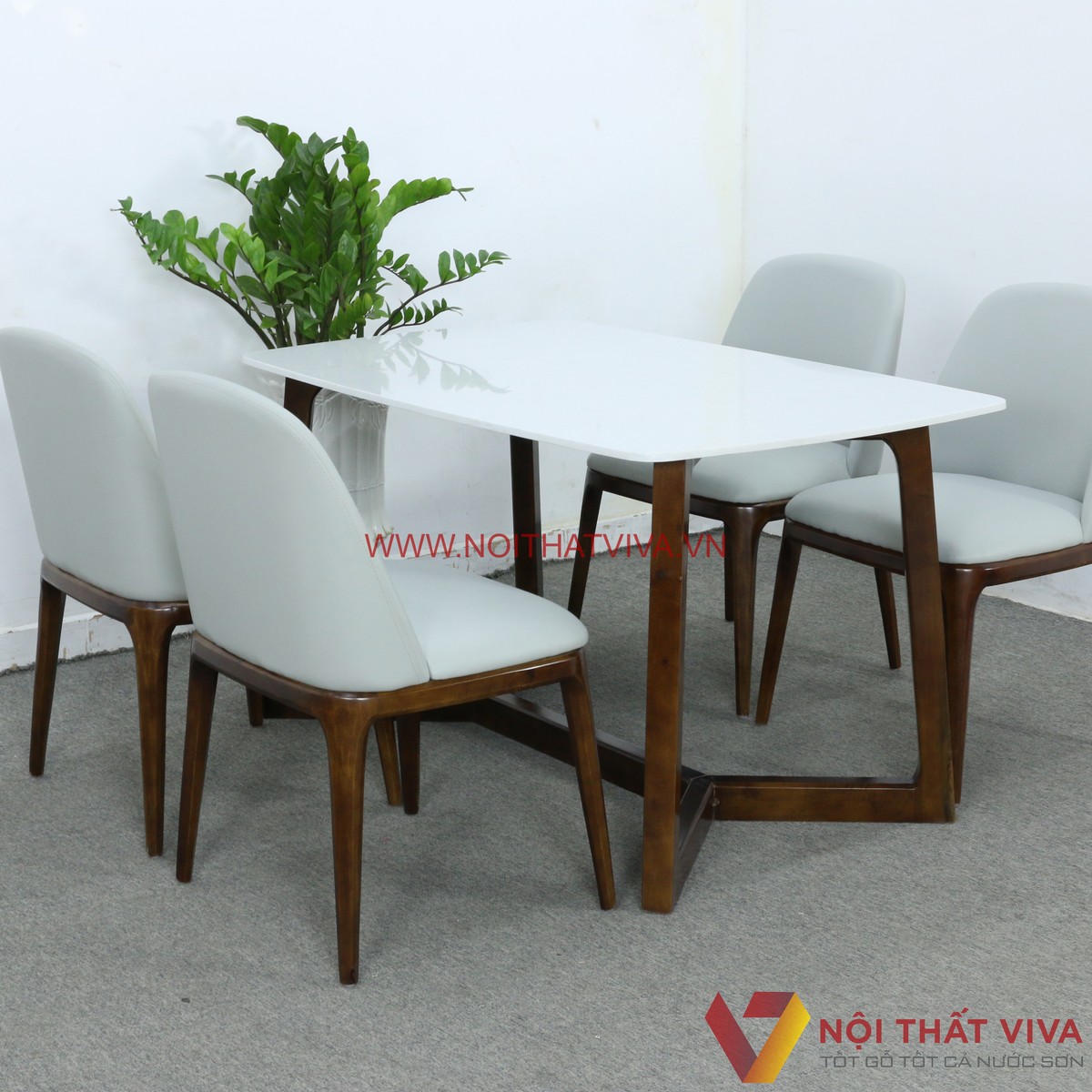 Bộ Bàn Ăn Concorde Ghế Grace Gỗ Cao Su Mặt Đá Hoa Cương Cao Cấp Giá Rẻ