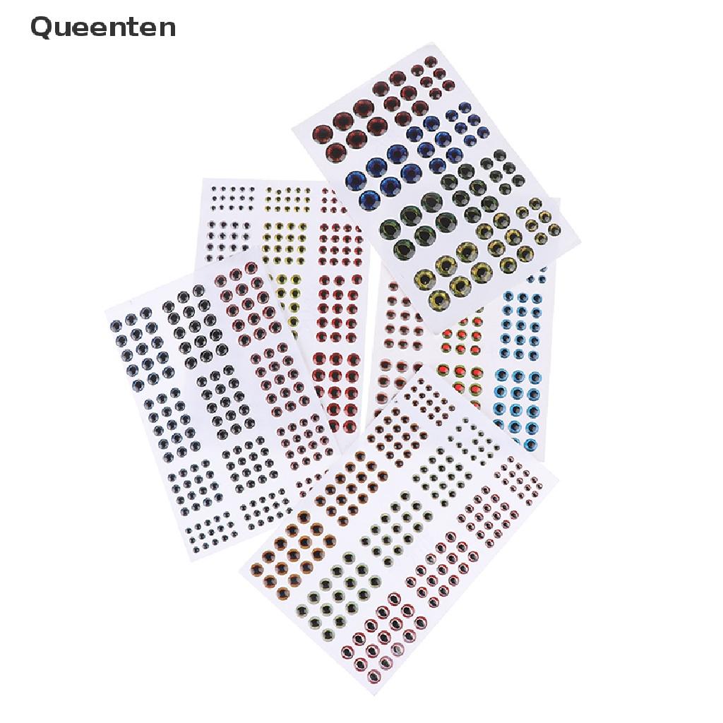 Queenten 183pcs Fish Eye 0.39&quot; 3D 4D 5D Holographic Lure Fish Eyes Fly Tying Jigs Crafts  QT