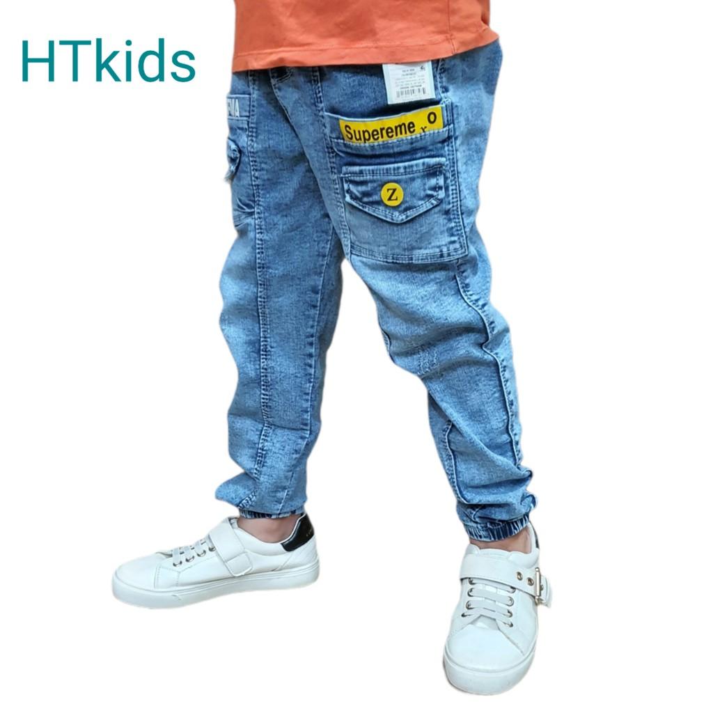 Quần jean túi hộp bo gấu bé trai sz 17-27kg, chất mềm, co giãn