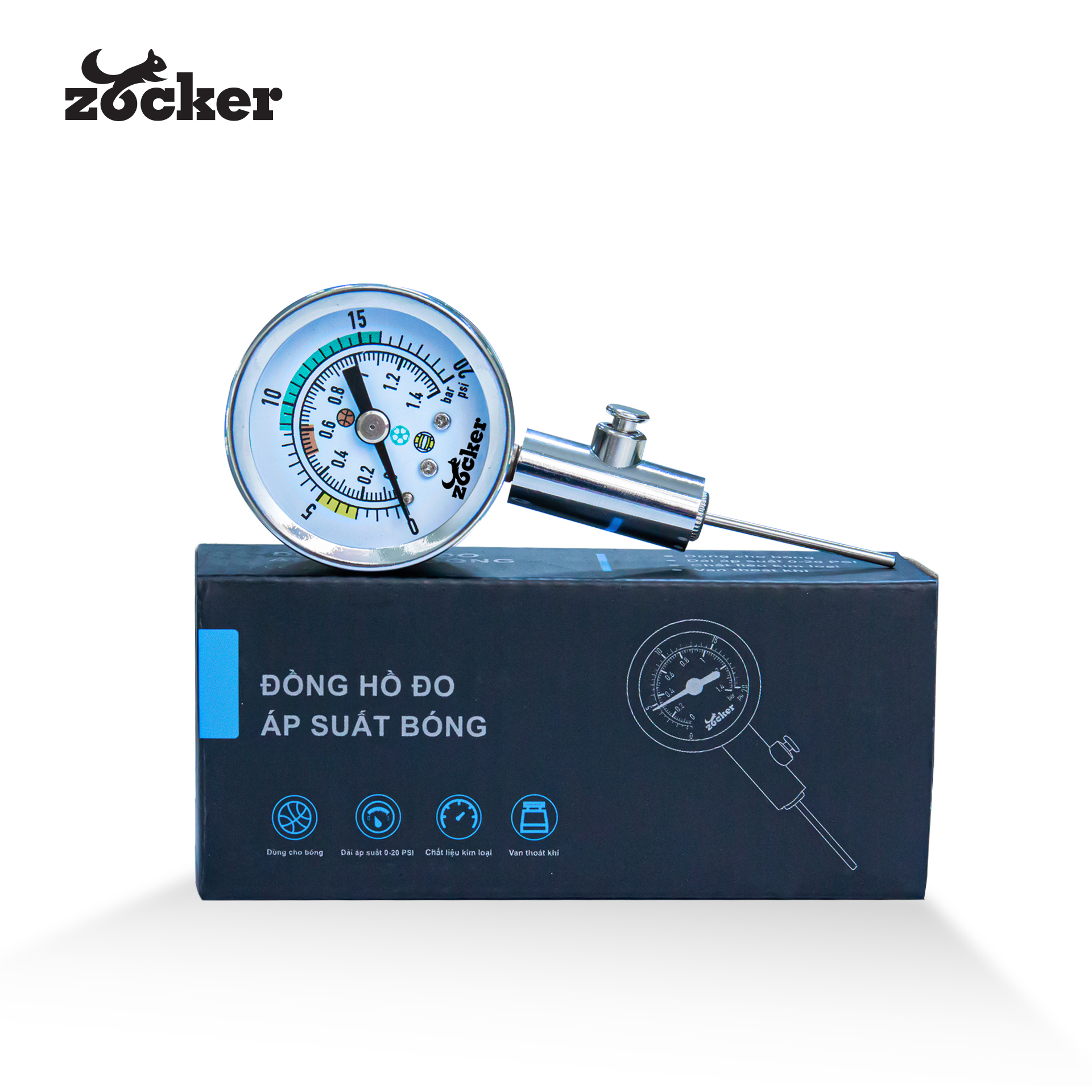 Đồng Hồ Đo Áp Suất Bóng - Chính Hãng Zocker
