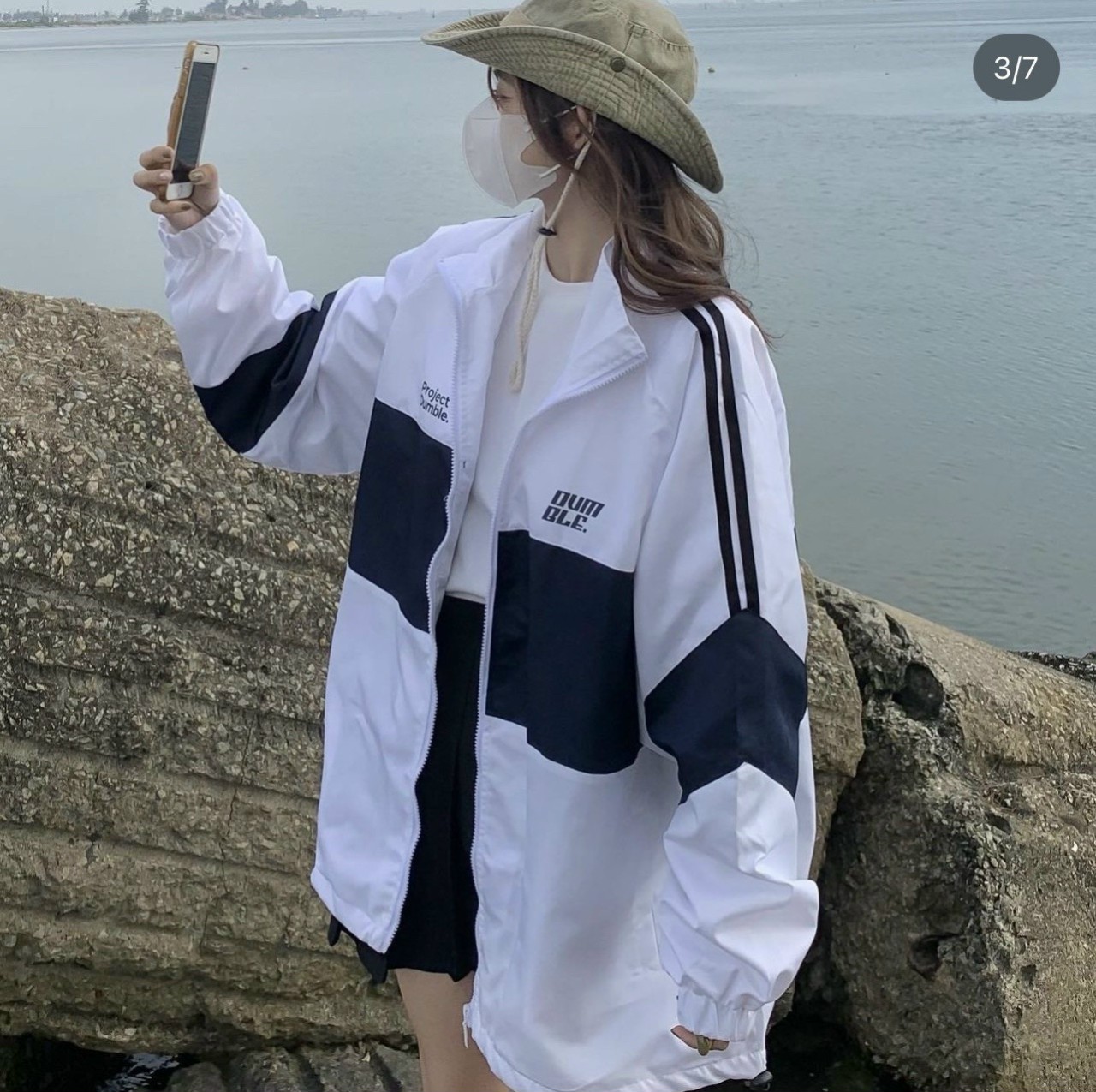 ÁO KHOÁC DÙ DUM 2 LỚP DÂY RÚT Có Túi Trong Cao Cấp Hot Trend FORM RỘNG UNISEX