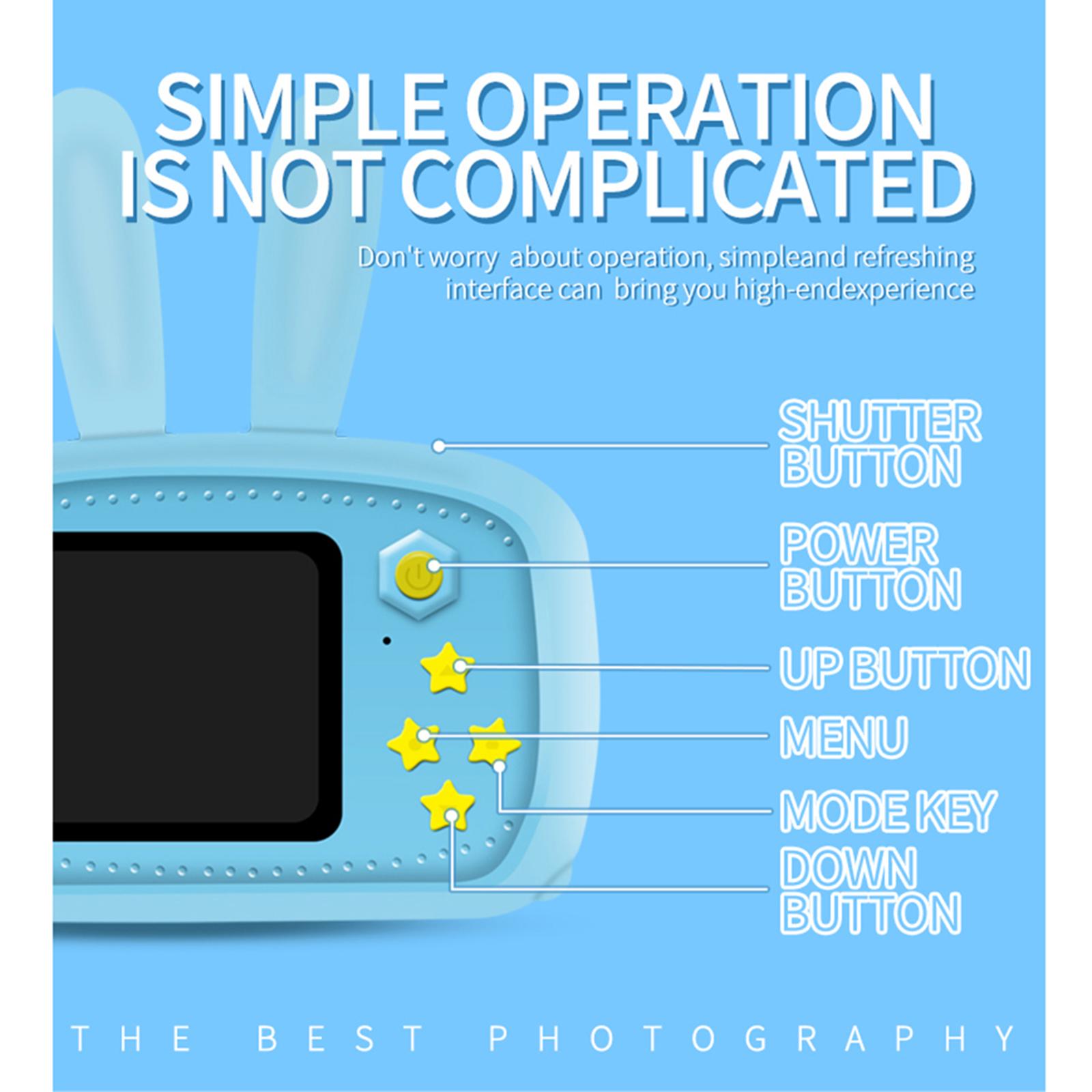 Mini Cute Cartoon 2.0'' inch LCD 1080P 1200W Pixel Children Digital Camera Recorder 600mAh