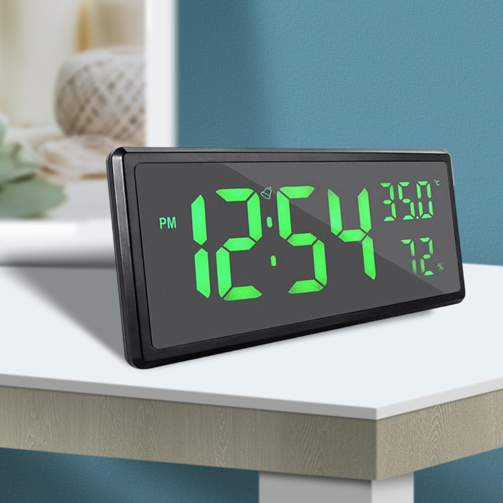 2x Modern Digital Alarm Clock LED Electronic Clock Calendar for Bedroom
