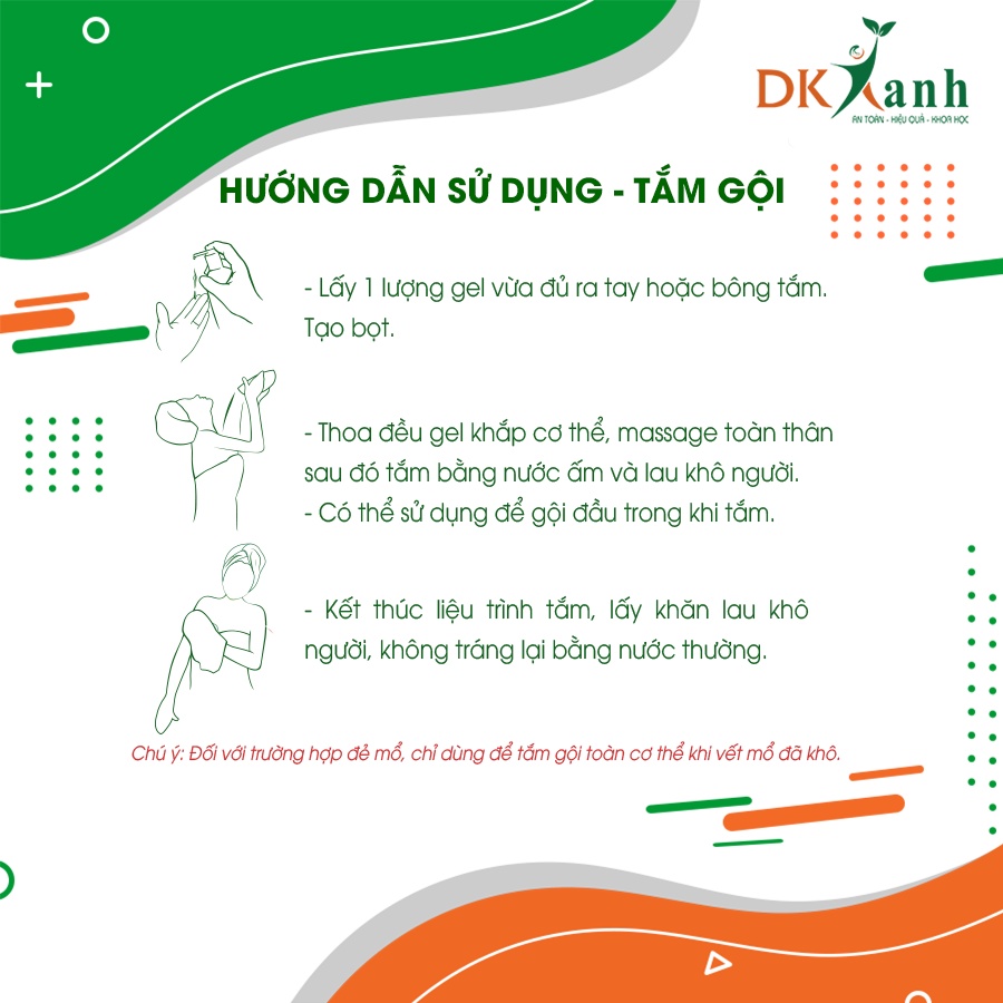 Chai xanh Gel tắm gội thảo dược cho mẹ Yaocare mama gel - DK PHARMA