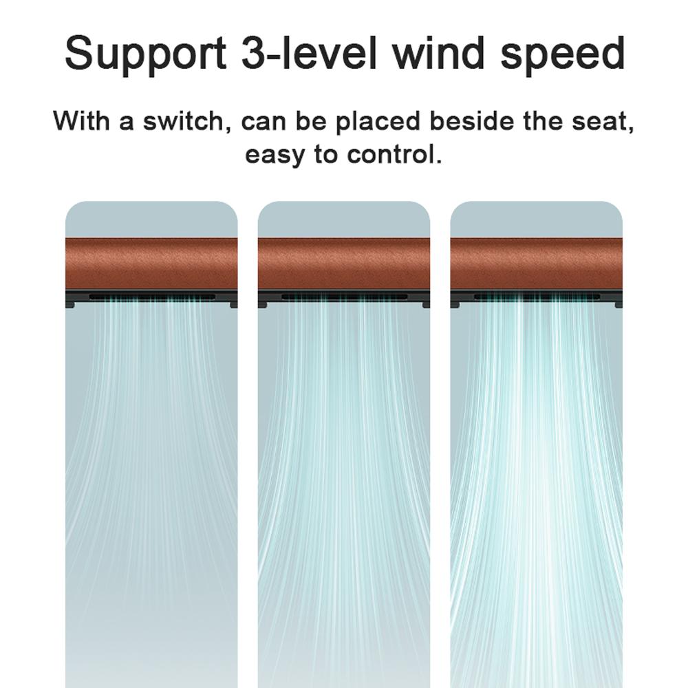 Car Seat Ventilation Fan USB Cooling Fan Air Circulation Electric Fan Low Noise with 3 Adjustable Wind Speeds Switch for Car Truck SUV