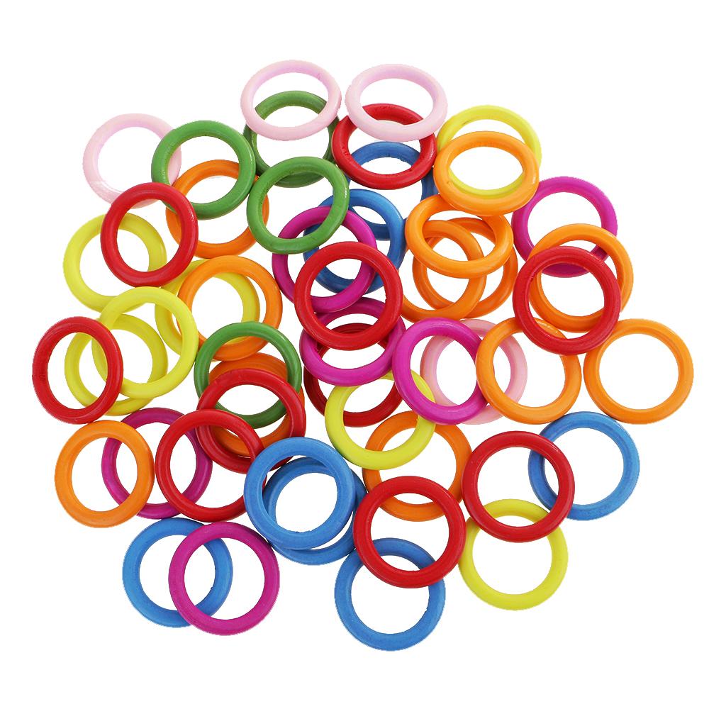 50pcs Colorful Wood Loop Rings for Pendant Connectors Jewelry Making Craft