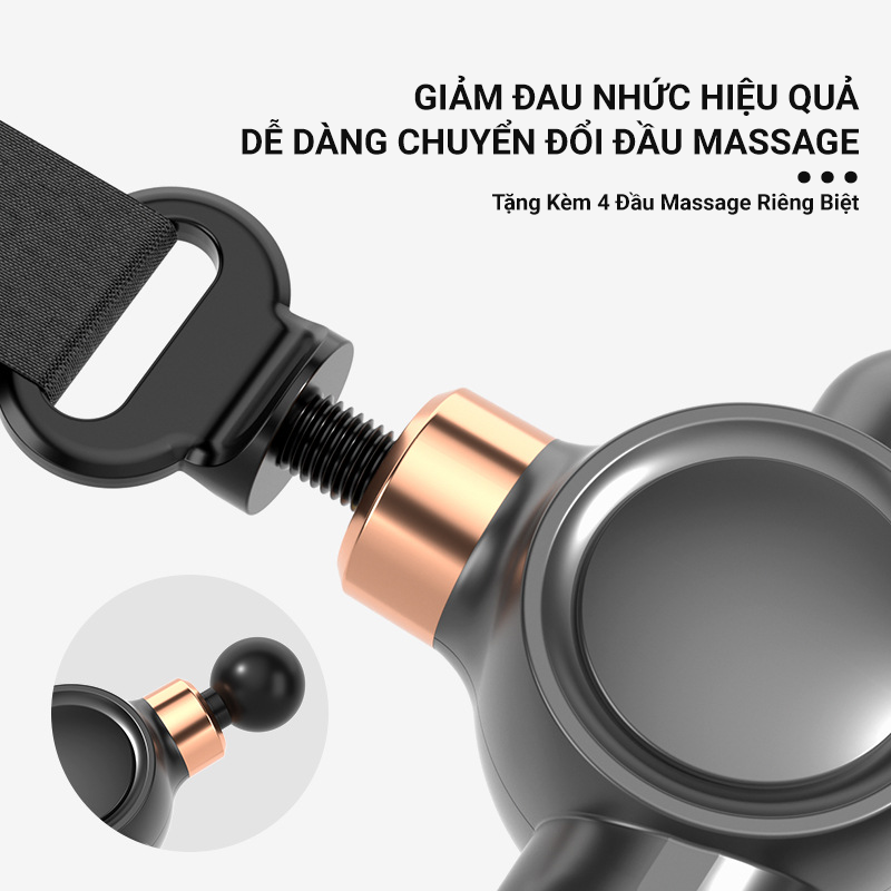 Đai Massage cầm tay, Máy Massage đa dụng nhiều chức năng  , kèm 4 đầu massage- K1884