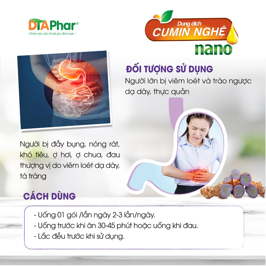 Dung dịch uống Cumin Nghệ Đen Fast Hỗ trợ giảm đau dạ dày, cải thiện tình trạng đầy hơi ợ chua đau rát bao tử Hộp 15 gói x 10ml Tâm An Pharma