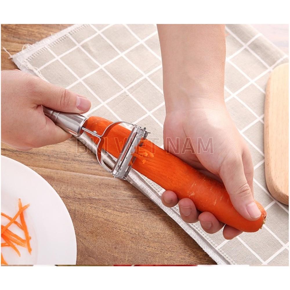 Dụng Cụ Cắt Gọt Bào Nạo Rau Củ INOX Cao Cấp Đa Năng 3 in 1