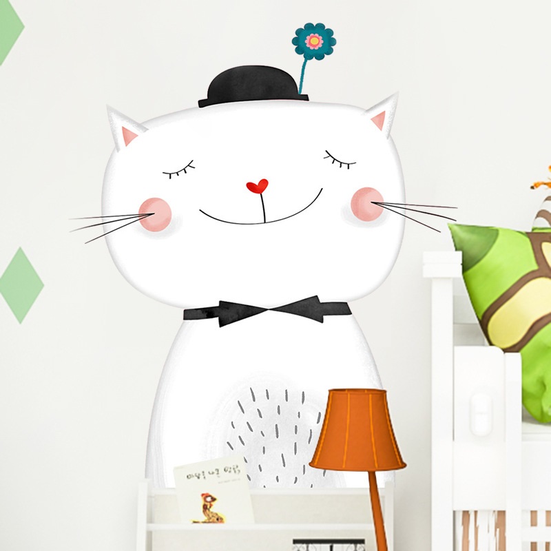 Decal dán tường mèo cute size đại lớn