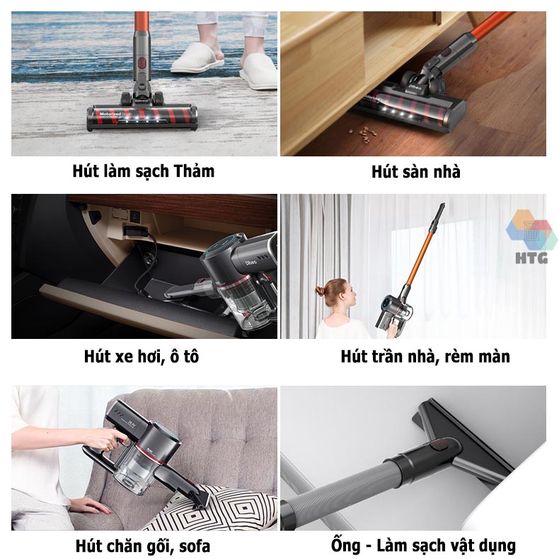 Máy hút bụi cầm tay không dây Dibea G22 Plus phiên bản 11 trong 1, công suất 420W, lực hút 28000Pa mạnh mẽ, diệt khuẩn UV-C giường nệm, hút và lau 2 trong 1, hàng chính hãng