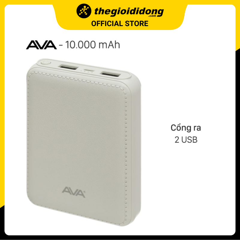 Pin sạc dự phòng 10.000 mAh Ava DS008-WB - Hàng chính hãng