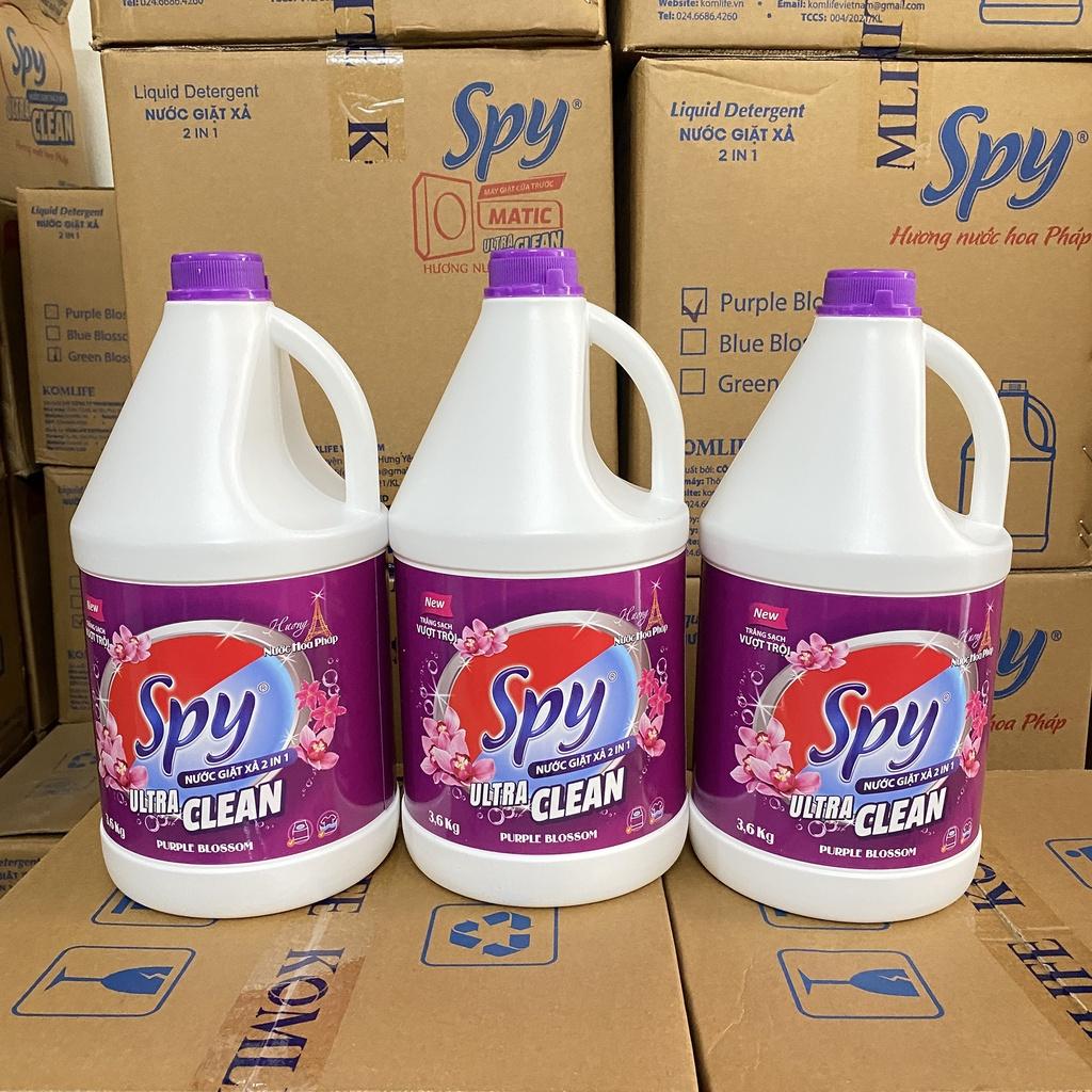 Nước giặt xả SPY 3,6 Lít 2 trong 1 hương hoa Pháp ULTRA CLEAN trắng sạch vượt trội