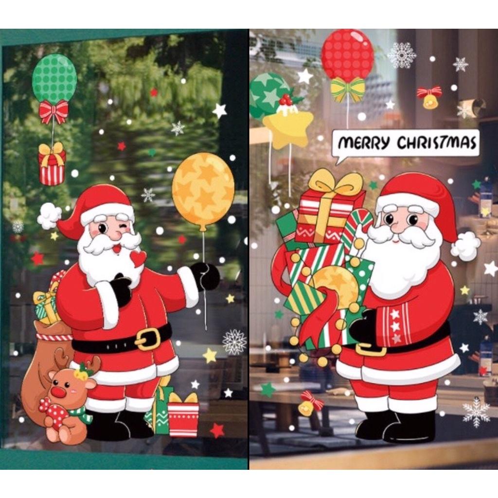 Decal trang trí Noel Hít Tĩnh Điện 2 mặt - ÔNG GIÀ NOEL SIZE LỚN 2 MẪU CHỌN LỰA
