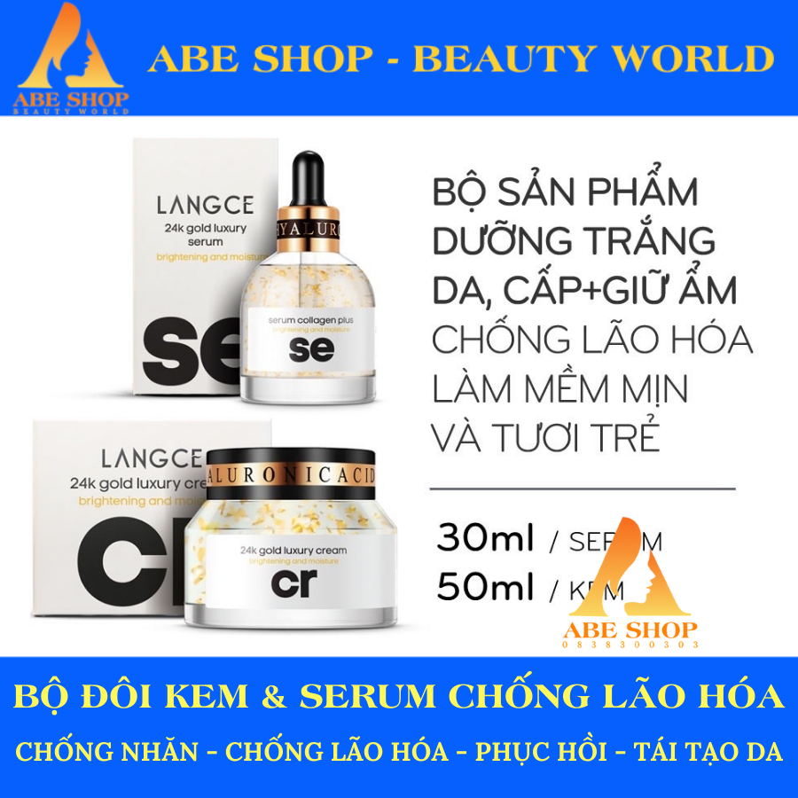 CReam 24k TRẮNG DA, GIỮ ẨM CHỐNG LÃO HÓA 50ml LANGCE