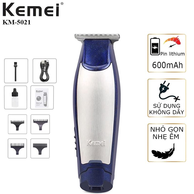 Tông Đơ Cắt Tóc Cạo Viền Kemei KM-5021, Máy Bấm Viền