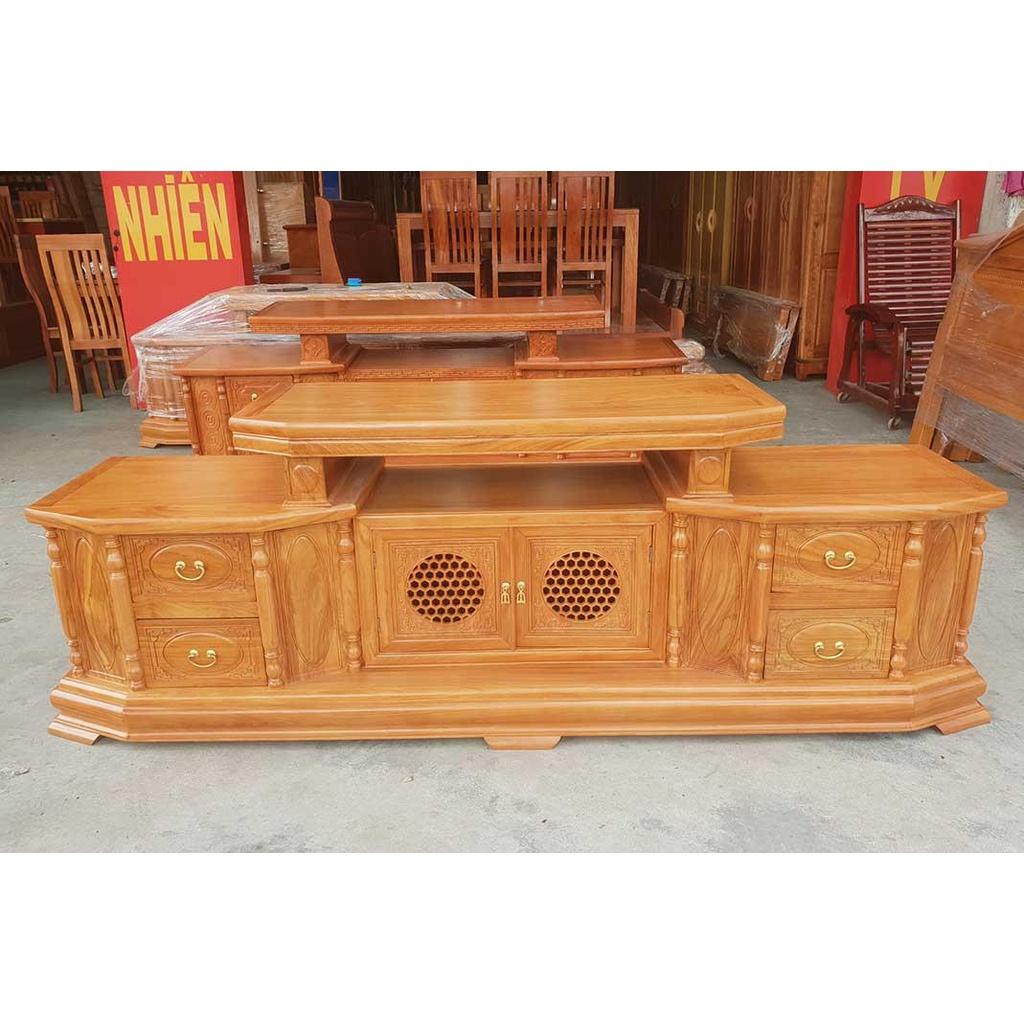 KỆ TIVI GỖ GÕ ĐỎ 2m2 , kệ gỗ để tivi , tủ gỗ trang trí phòng khách,KỆ NHO TRẠM