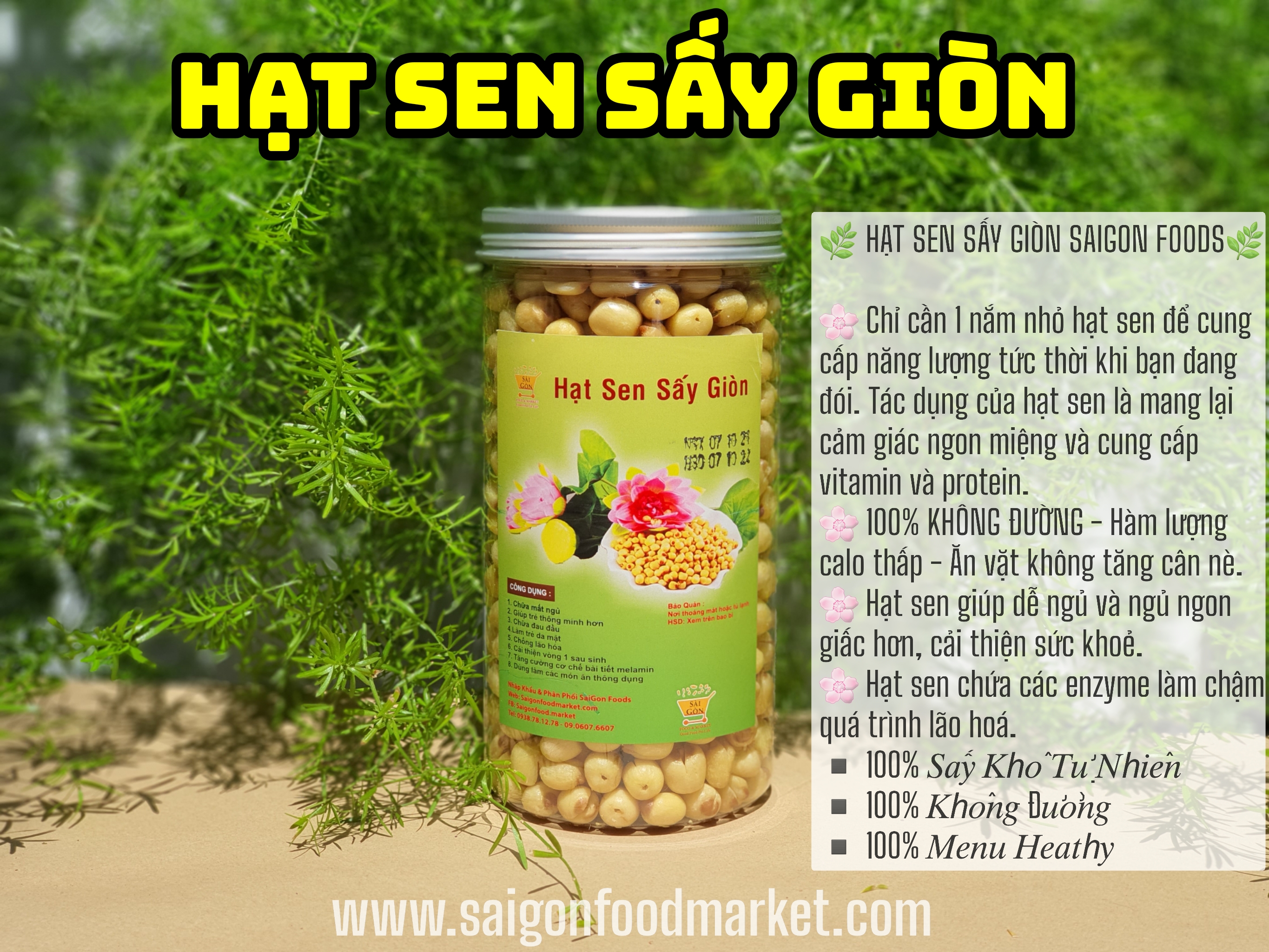 HẠT SEN SẤY GIÒN ĂN LIỀN ĐỒNG THÁP 500GRAM