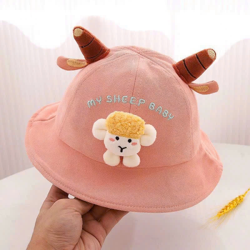 Nón cho bé (3 tháng - 18 tháng ), mũ chống nắng hình CHÚ CỪU vải NHUNG mềm êm cute (Ảnh thật)