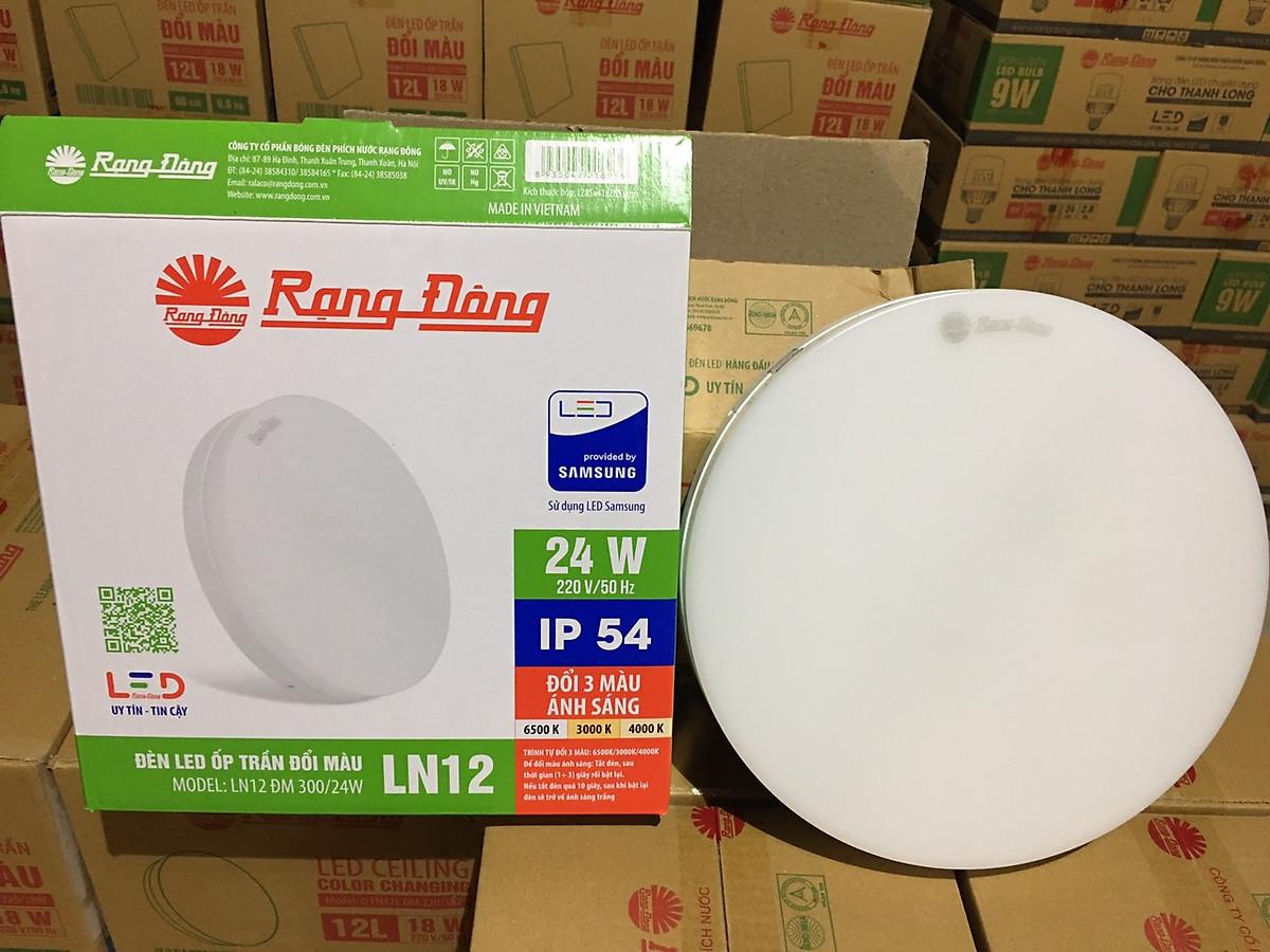 Đèn LED ốp trần đổi 3 màu Ánh Sáng Rạng Đông Model: LN12 ĐM 300/24w