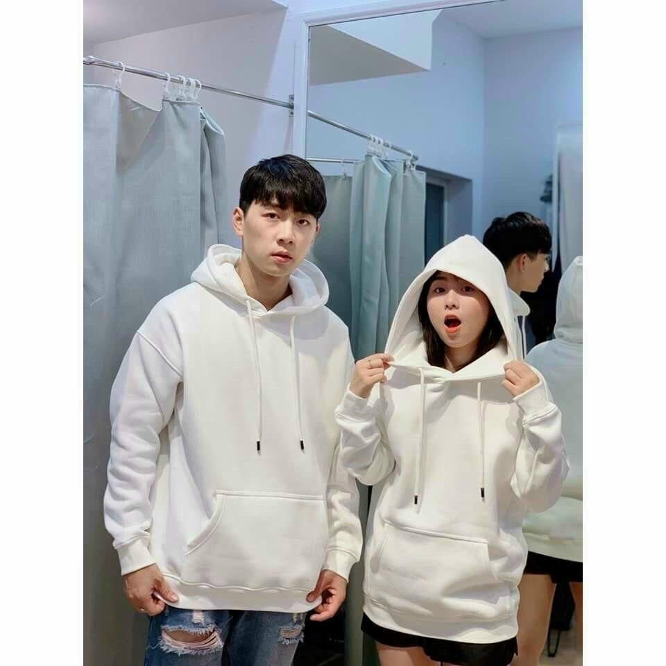 Áo Hoodie Nỉ Trơn Unisex Vải Mềm Mịn