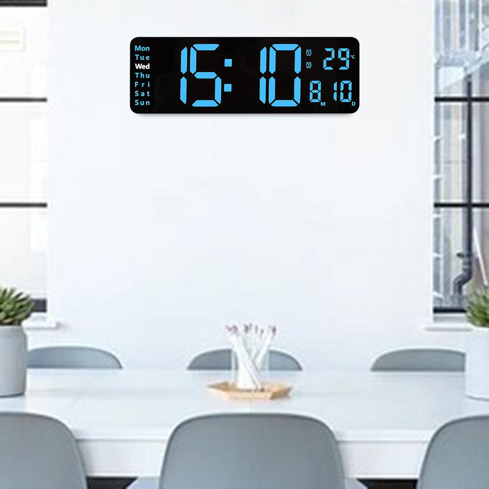 Modern LED Electronic Clock 2 Alarms Desk Clock for Shop Living Room Bedside