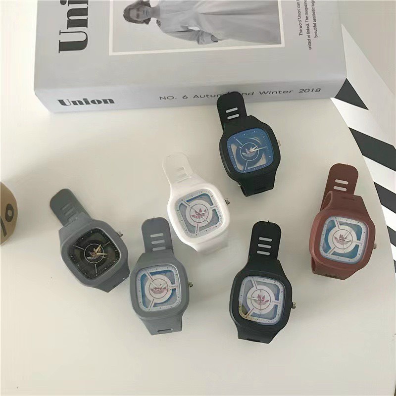 Đồng hô thời trang nam nữ mặt vuông Inschic DSDH98 chống nước sinh hoạt nhẹ dây nhựa dành cho học sinh cấp 2, sinh viên - Đồng hồ cặp đôi nam nữ chống nước giá rẻ