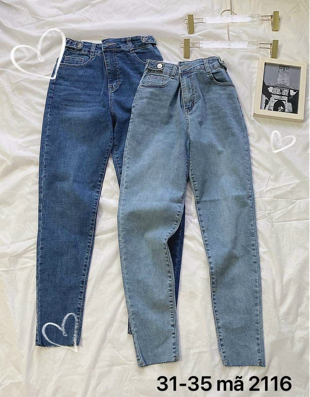 Quần jean nữ size đại lưng cao form ôm siêu co giãn hàng VNXK